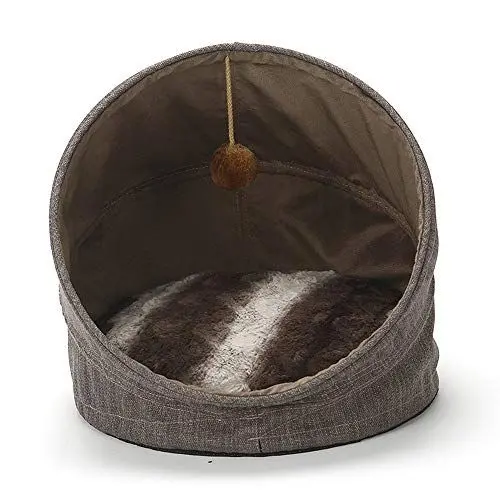Produktbild: LeerKing Katzenbett Katzenkorb Katzensofa faltbar Hundebett Katzenhöhle für alle Katzen und kleine Hunde 43 * 43 * 40cm Braun