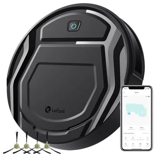 Produktbild: LEFANT Saugroboter M210P, Hindernisvermeidung Staubsauger Roboter, Roboterstaubsauger mit APP Steuerung, Leise Staubsaugerroboter Kompatibel mit Alexa, Ideal für Tierhaare, Teppiche, Hartböden