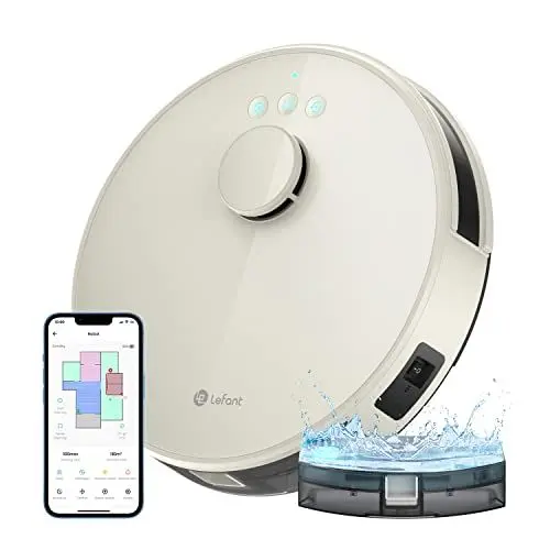Produktbild: LEFANT Saugroboter mit 4000Pa Saugkraft, Saug und Wischroboter (Laser Navigation, Mehrstufiges Mapping, mit No-Go-Zonen, WiFi/APP/Alexa) Roboterstaubsauger für Tierhaare Hartböden