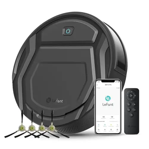 Produktbild: LEFANT Saugroboter mit Fernbedienung, 2200Pa Starke Saugkraft, M210P Staubsauger Roboter für Tierhaare, Roboterstaubsauger mit Ladestation, Kompatibel mit Alexa und APP Steuerung, 120 Min Laufzeit