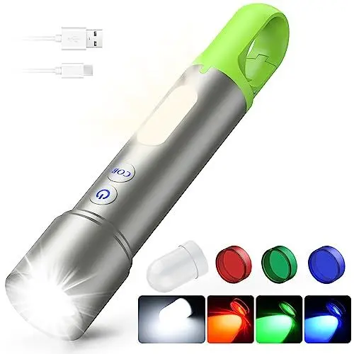 Produktbild: Lefity Super Helle LED-Taschenlampe, 9 Lichtmodi, Zoom, IP65 Wasserdicht, 2500-mAh Akku, für Camping, Jagd & Notfälle