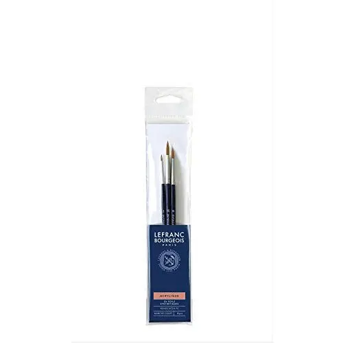 Produktbild: Lefranc Bourgeois 300238 Malpinsel, Leinwand, Rundpinsel - Nr.2/6/10, kurzer Stiel, 3