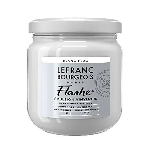 Produktbild: Lefranc Bourgeois 300524 Flashe Acrylfarbe & Vinylfarbe, hochpigmentiert, elastisch, lichtecht, alterungsbeständig, matt, für den Innen- & Außenbereich, 400ml Topf - Fluoweiss