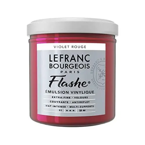 Produktbild: Lefranc Bourgeois 300606 Flashe Acrylfarbe & Vinylfarbe, hochpigmentiert, elastisch, lichtecht, alterungsbeständig, matt, für den Innen- & Außenbereich, 125ml Topf - Rotviolett