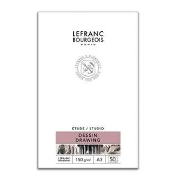 Produktbild: Lefranc Bourgeois 301336 Studio Zeichenblock 50 Blatt - A3, gebunden,150 g/m², feinkörnige Oberfläche zum Zeichnen mit Bleistiften, Kreide, Kohle und anderen Trockentechniken