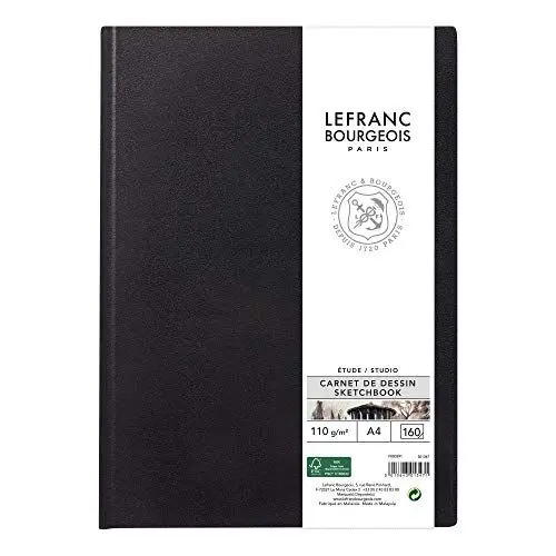 Produktbild: Lefranc Bourgeois 301347 Studio Skizzenbuch 80 Blatt - A4, 110 g/m², Skizzenpapier mit feinkörniger Oberfläche zum Zeichnen mit Bleistiften, Kreide, Kohle und anderen Trockentechniken