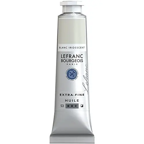 Produktbild: Lefranc Bourgeois 405149 extra feine Ölfarbe in Künstlerqualität aus hochwertigen Pigmenten, lebendige Farben, hohe Lichtechtheit, 40ml Tube - Irisierendes Weiß