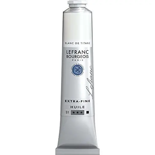 Produktbild: Lefranc Bourgeois 405155 extra feine Ölfarbe in Künstlerqualität aus hochwertigen Pigmenten, lebendige Farben, hohe Lichtechtheit, 200ml Tube - Titanweiss