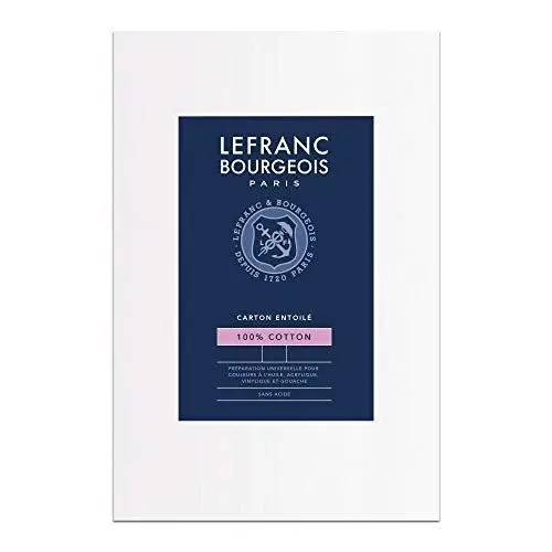 Produktbild: Lefranc Bourgeois 806066 Malkarton - 41x33 cm, 100% Baumwolle, doppelte weiße universal Grundierung für Acrylfarben & Ölfarben, Malpappe für Profis & Hobbymaler