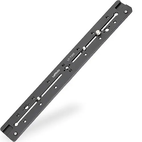 Produktbild: LEFTFOTO Arca-Swiss Doppel-Schwalbenschwanz-Schnellwechselplatte, 350 mm, mit Befestigungsloch für ARRI, 1/4 Zoll und 3/8 Zoll Gewinde, Kaltschuh – für DSLR-Live-Streaming-Filmkamera, Stativ-Kugelkopf