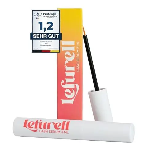 Produktbild: LEFURELL Wimpernserum, Lash Serum - schnelles Wachstum für lange, volle und gesunde Wimpern, hormonfrei, vegan, Made in Germany, 3 ml