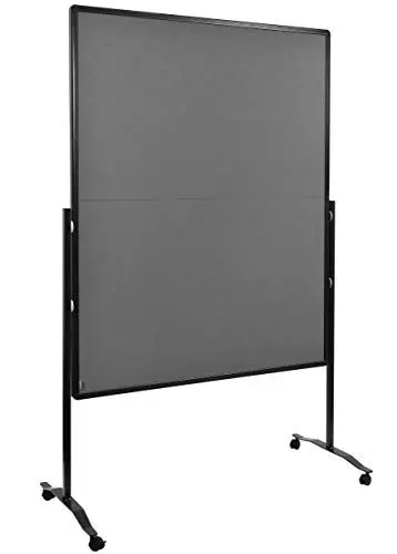 Produktbild: Legamaster Premium Plus Moderationswand klappbar - grau - 150x120 cm - doppelseitig, mit Filz bezogenes Pinboard - einsetzbar als Trennwand - inkl. 4 feststellbaren Rollen und Papierhaken