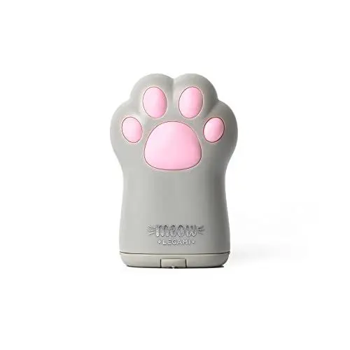 Produktbild: Legami - Bleistiftspitzer Mit Behälter, Miau, 4,5x7 cm, Kunststoff, Doppelloch für Standard- und Jumbo-Bleistifte, Klappbarer Deckel, Spänebehälter, Spiegel Auf Der Rückseite