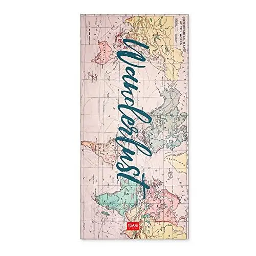 Produktbild: Legami - Strandtuch, Motiv: Travel, schnell trocknend, sehr saugfähiges Handtuch aus Mikrofaser, kompakt, leicht zu tragen, Maße: 85 x 180 cm, für Strand, Pool, Meer, Garten.