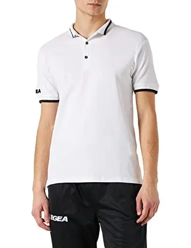 Produktbild: Legea lea srl Unisex Poloshirt Dacca T-Shirt, weiß/schwarz, S