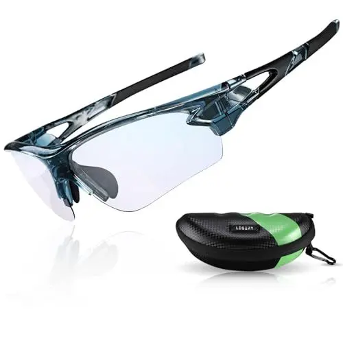 Produktbild: LEGERY Fahrradbrille Sportbrille Selbsttönend Photochromatisch Sonnebrille Fahrrad Brille für Damen und Herren UV400 Schutz TR90 Rahmen für Sport Radfahren Angeln