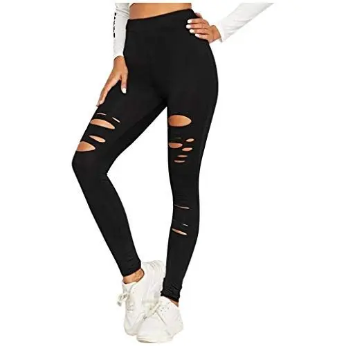 Produktbild: Cosy Thermo Leggings Weiße Thermo Leggings Damen Loch Sport Mode Farbe Festziehen Feste Lässige Hosen Damen Yoga Leggings Yogahosen Fell Leggings Damen Thermo Leggings Damen 46/48 (Black, S)