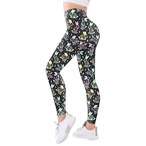 Produktbild: Leggings Fell Winterhose Damen Thermo Gefüttert Druckhose mit hoher Taille für Damenstrumpfhosen Kompressions-Yoga-Fitness-Leggings mit hoher Taille Leggins Teddy Fleece Thermoleggings (Black, M)