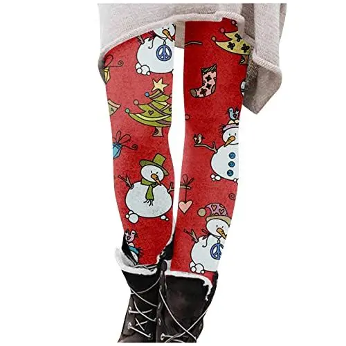 Produktbild: Leggings GefüTtert Damen Winter Hosen Damen Winter Gummizug Straight Dicke Hosen Enges Outdoor mit Sterne Hose Mädchen mit Gummibund Leicht Weiß L