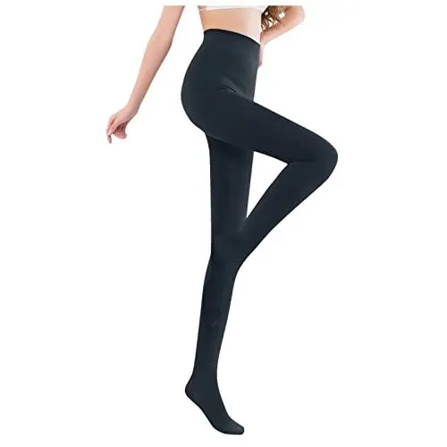 Produktbild: Leggings Schwarz Thermo Leggings Damen Übergröße Strumpfhosen Liniert warm Frauen -warm Modehose Strumpfhose Kuschelige Leggings Thermounterwäsche Damen XXL (Grey, One Size)
