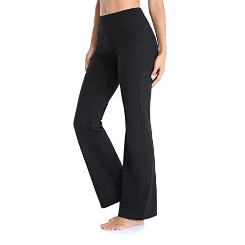 Produktbild: Leggins Gefüttert Schwarz Thermohose Damen XXL Weite Hose Gerades Bein Hohe Leggings Taille Fitness Sport Ausgestellte Hose Für Yogahose Yoga Mit Leggins Schwarz Thermo Leggings Damen Mit (Black, L)
