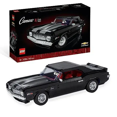 Produktbild: LEGO 10304 Icons Chevrolet Camaro Z28, anpassbarer klassischer amerikanischer Muscle-Car-Modell-Auto-Bausatz für Erwachsene, tolles Oldtimer Geschenk (Exklusiv bei Amazon)