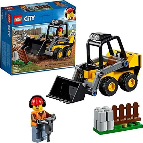 Produktbild: LEGO 60219 City Frontlader, Baumaschinen-Set mit Straßenarbeiter Minifigur