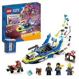 Produktbild: LEGO 60355 City Detektivmissionen Der Wasserpolizei, Interaktives Abenteuer-Spielset Mit Boot Und 4 Minifiguren, Polizei-Spielzeug Geschenk