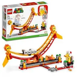 Produktbild: LEGO 71416 Super Mario Lavawelle-Fahrgeschäft – Erweiterungsset mit Feuer-Bruder und 2 Hotheads zum Kombinieren mit Starterset, Spielzeug für Kinder