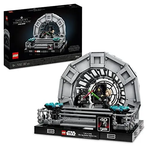 Produktbild: LEGO Star Wars Thronsaal des Imperators – Diorama, Rückkehr der Jedi-Ritter 40. Jubiläums Set, Sammlerstück Geschenk für Erwachsene mit Luke Skywalker und Darth Vader Minifiguren 75352