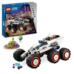 Produktbild: LEGO City Weltraum-Rover mit Außerirdischen, Auto-Set mit Roboter- und Alien-Spielzeug-Figuren, Geburtstagsgeschenk für Jungs und Mädchen ab 6 Jahren, mit 2 Minifiguren und einer Planetenkulisse 60431