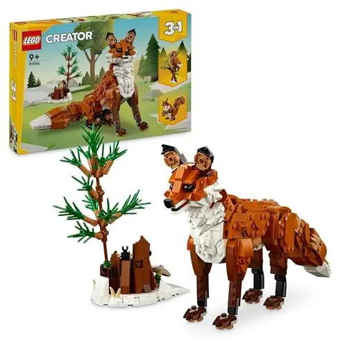 Produktbild: LEGO Creator Waldtiere: Rotfuchs, Tiere-Set mit Fuchs, Eule und Eichhörnchen Spielzeug, Tierfiguren des Waldes zum Spielen und Ausstellen, kreatives Geschenk für Jungs und Mädchen ab 9 Jahren 31154