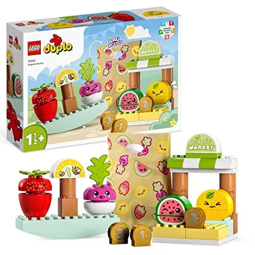 Produktbild: LEGO DUPLO My First Biomarkt, Spielzeug-Shop-Set für Jungen und Mädchen, Lernspielzeug für Kleinkinder ab 1,5 Jahren, Obst- und Gemüsezubehör 10983