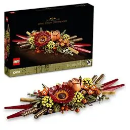 Produktbild: LEGO 10314 Icons Trockenblumengesteck Set, Botanical Collection zum Basteln für Erwachsene, künstliche Blumen mit Rose und Gerbera, Tischdeko oder Wanddeko