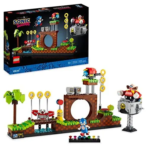 Produktbild: LEGO Ideas 21331 Sonic The Hedgehog – Green Hill Zone Set mit Dr. Eggmann, Egg-Mobil und weiteren Figuren, Geschenkidee für Erwachsene