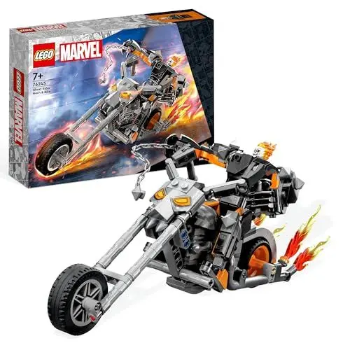 Produktbild: LEGO 76245 Marvel Ghost Rider mit Mech & Bike, Superhelden Motorrad Spielzeug zum Bauen mit Kette und Action-Figur, Geschenk für Kinder ab 7 Jahren