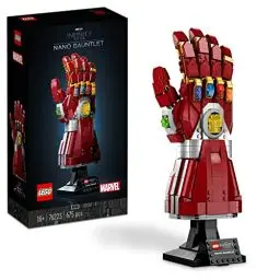 Produktbild: LEGO Marvel Iron Mans Nano Handschuh, Baubares Iron Man-Modell mit Infinity-Steinen aus leuchtende Bausteinen, inspiriert von „Avengers: Endgame“, Sammlerstück für Erwachsene 76223