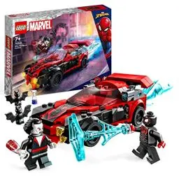 Produktbild: LEGO Marvel Miles Morales vs. Morbius Set, Spider-Man Rennwagen Spielzeugauto zum Bauen aus Abenteuer im Spiderverse mit Spidey Minifiguren 76244