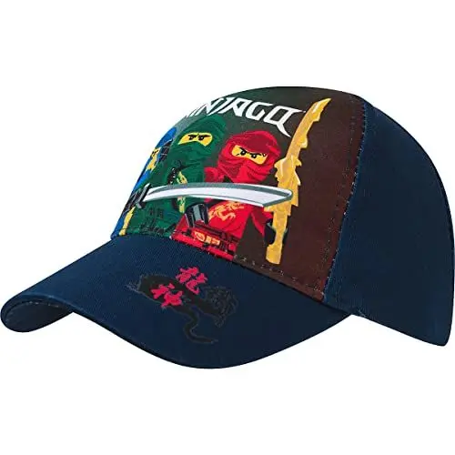 Produktbild: LEGO Ninjago Baseball Cap, Kappe Schirmmütze für Kinder Jungen Cappy mit Klettverschluss verstellbar (Blau 52)