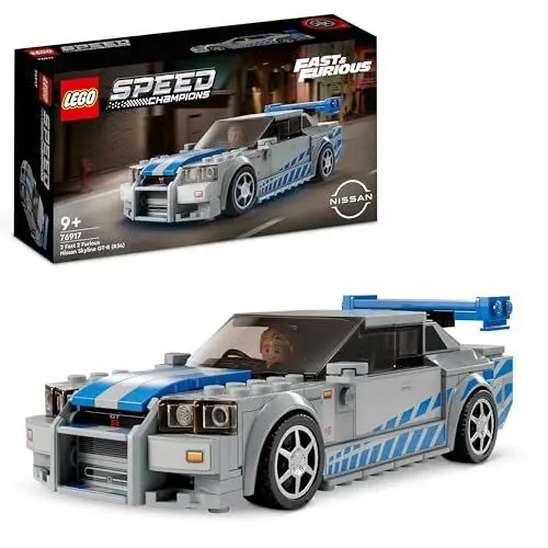 Produktbild: LEGO Speed Champions 2 Fast 2 Furious Nissan Skyline GT-R (R34) Rennwagen Spielzeug zum Bauen, 2023 Modell Auto-Bausatz mit Brian O'Conner Figur 76917