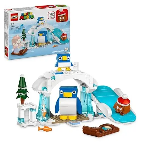Produktbild: LEGO Super Mario Schneeabenteuer mit Familie Pinguin – Erweiterungsset, Spielzeug mit Pinguin-Figuren und Gumba-Figur, Fanartikel für Kinder, Geschenk für Gamer, Jungs und Mädchen ab 7 Jahren 71430