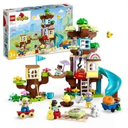 Produktbild: LEGO DUPLO 3-in-1 Baumhaus Spielzeug für Kleinkinder ab 3 Jahren, Mädchen und Jungen mit 4 Figuren, Tieren, Konstruktionsspielzeug mit Bausteinen und Einer Rutsche, Lernspielzeug 10993