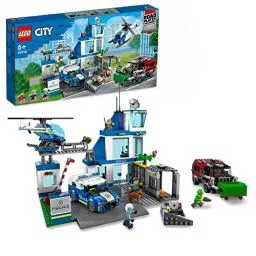 Produktbild: LEGO 60316 City Polizeistation mit Polizeiauto, Müllauto und Hubschrauber, Gebäude zum Bauen mit 3 Figuren, Polizei-Spielzeug für Jungen und Mädchen ab 6 Jahren, Geschenk für Kinder