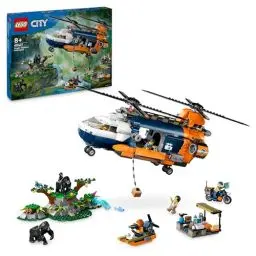 Produktbild: Lego City Dschungelforscher-Hubschrauber, Abenteuer-Spielset für Kinder ab 8 Jahren, Weihnachts- oder Geburtstagsgeschenk für Kinder, 5 Minifiguren und 3 Gorillas 60437
