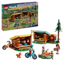 Produktbild: Lego Friends Gemütliche Hütten im Abenteuercamp, Spielset für Rollenspiele in freier Natur, Kinderspielzeug für Mädchen und Jungen ab 7 Jahren mit 3 Spielfiguren und Fuchs, Camping-Spielzeug 42624