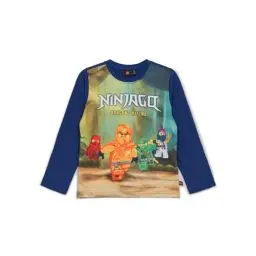 Produktbild: Lego Ninjago T-Shirt für Kinder | Langarm | Langarmshirt Jungen | 100% weicher Baumwolle |104 | Dark Navy
