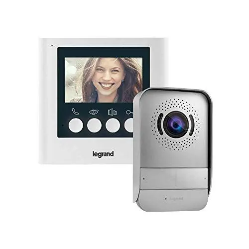 Produktbild: LEGRAND, Video-Türsprechanlage mit 2-Draht-Anschluss, 4,3 Zoll Farbmonitor und Weitwinkelkamera, 1-/2-Familienhaus-Set, 369110