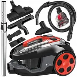 Produktbild: Lehmann Typhoon beutelloser Staubsauger 4000 Watt | beutellos Zyklon Staubsauger mit Set von Aufsätzen | leistungsstarker Staubsauger mit Düsensatz | HEPA Filter, Turbobürste, Staubbehälter 2,5L