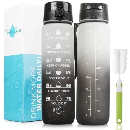 Produktbild: LEHOM 1L Trinkflasche - BPA-freie, auslaufsichere Sportflasche Wasserflasche Fahrradflasche für den täglichen Gebrauch