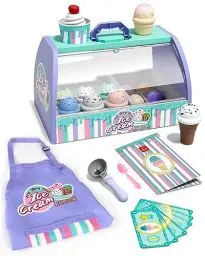 Produktbild: Lehoo Castle Eisdiele Kinder, Spielzeug ab 3 Jahre, Kaufladen Zubehör, Kaufmannsladen Zubehör, EIS Spielzeug für Kinder, Eisladen Kinder, Kinderküche Zubehör, Mädchen Geschenke 3 Jahre (Lila)